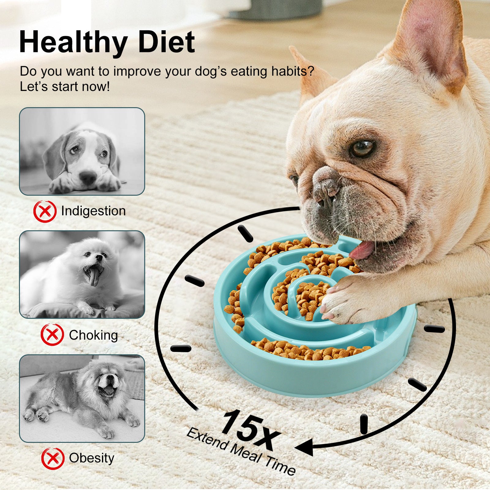 Pawfect Pace – Anti-Choke Puzzle Feeder Bowl
